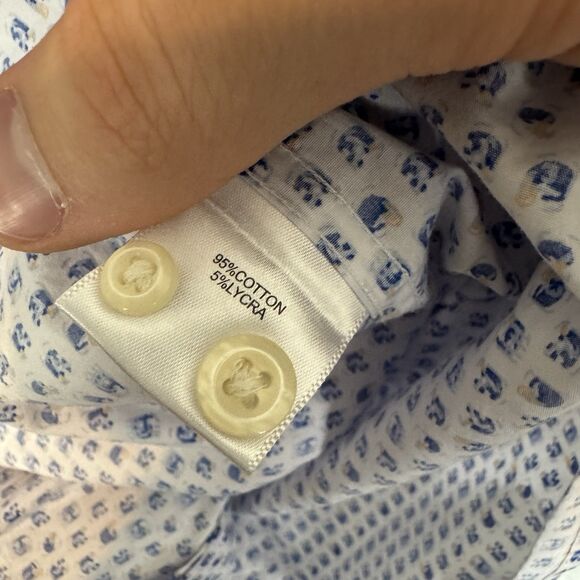 Peter Millar Shirt Mens M Cocktail Print Button Up Short Sleeve Cotton - Picture 5 of 9